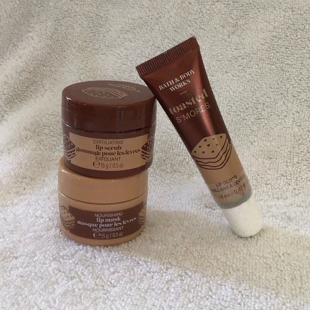 3pc Bath & Body Works lip scrub, mask and gloss Toasted Smores